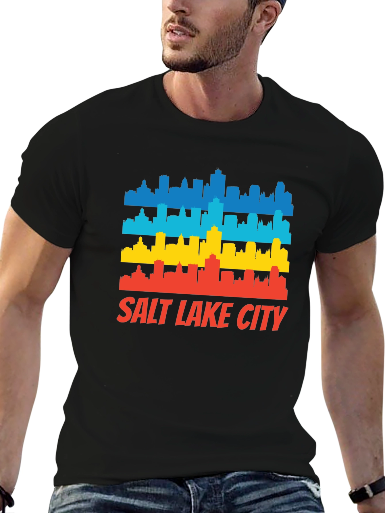 Salt Lake City Skyline T-Shirt - Retro Style