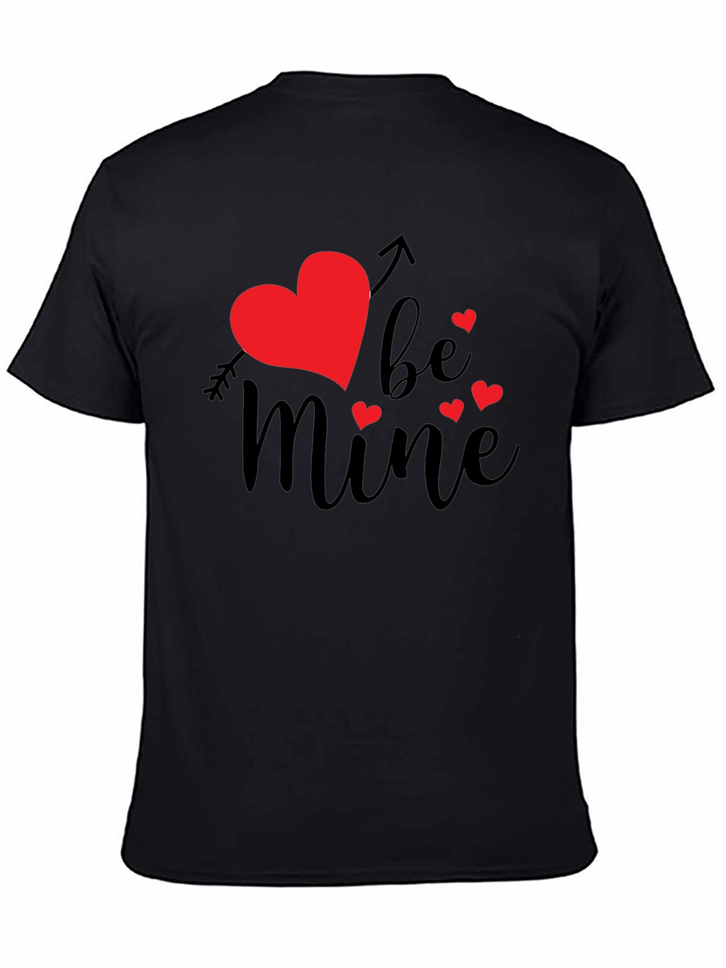 Be Mine Valentines Day Graphic Tee - Black