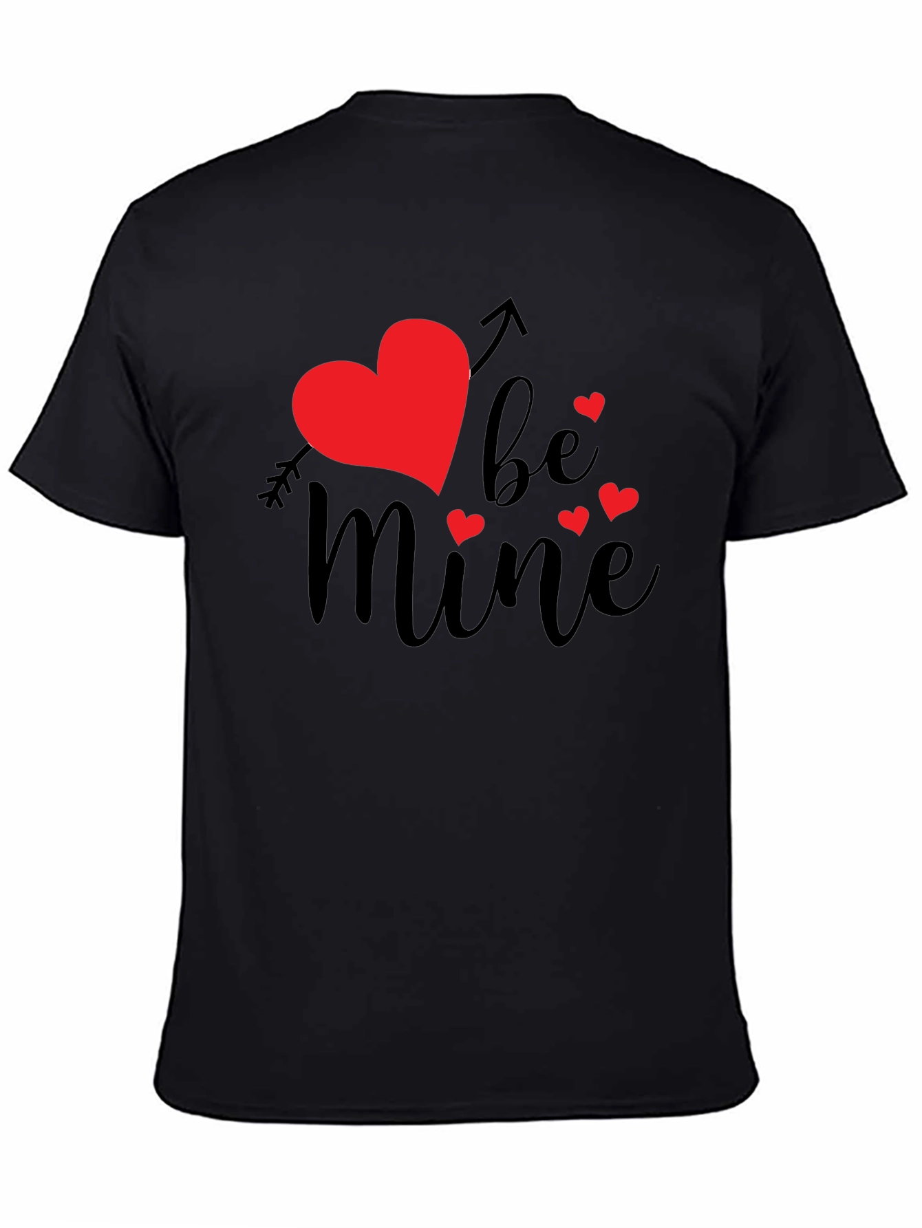 Be Mine Valentines Day Graphic Tee - Black