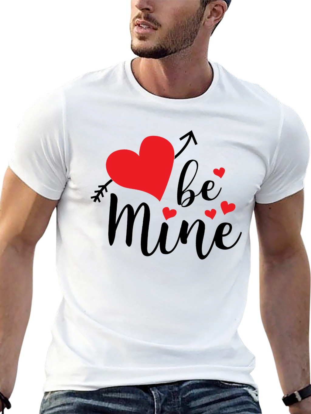 Be Mine Valentines Day Graphic Tee - Black
