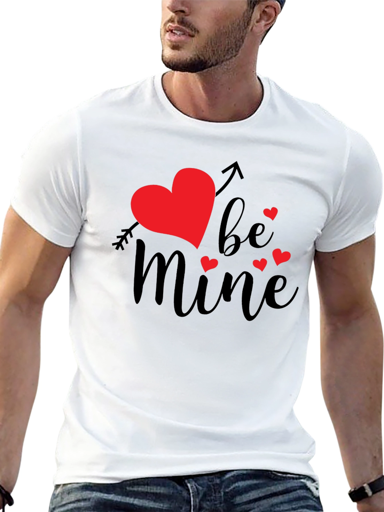 Be Mine Valentines Day Graphic Tee - Black