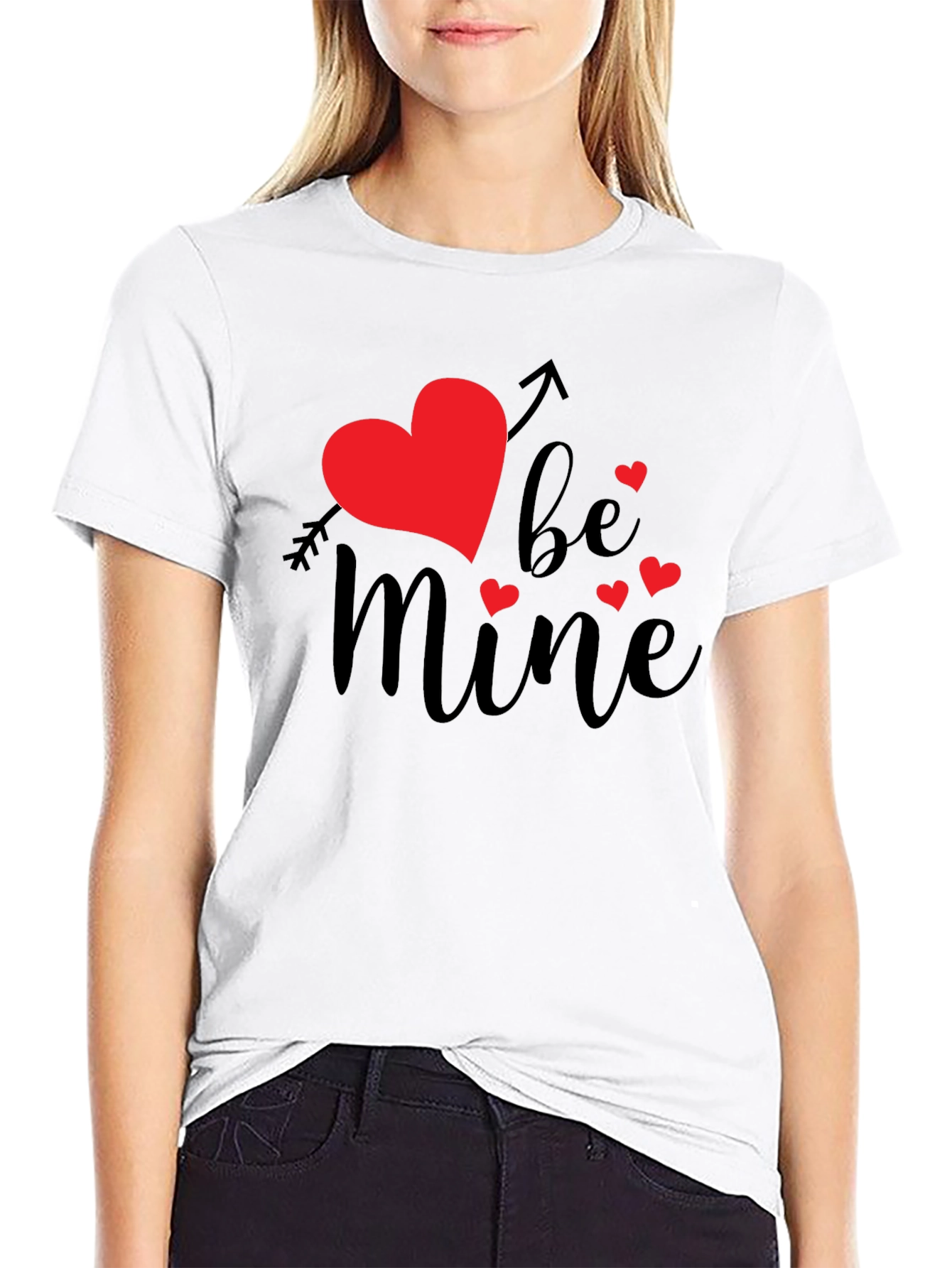 Be Mine Valentines Day Graphic Tee - Black