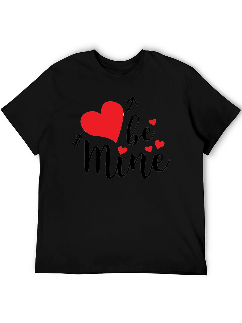 Be Mine Valentines Day Graphic Tee - Black