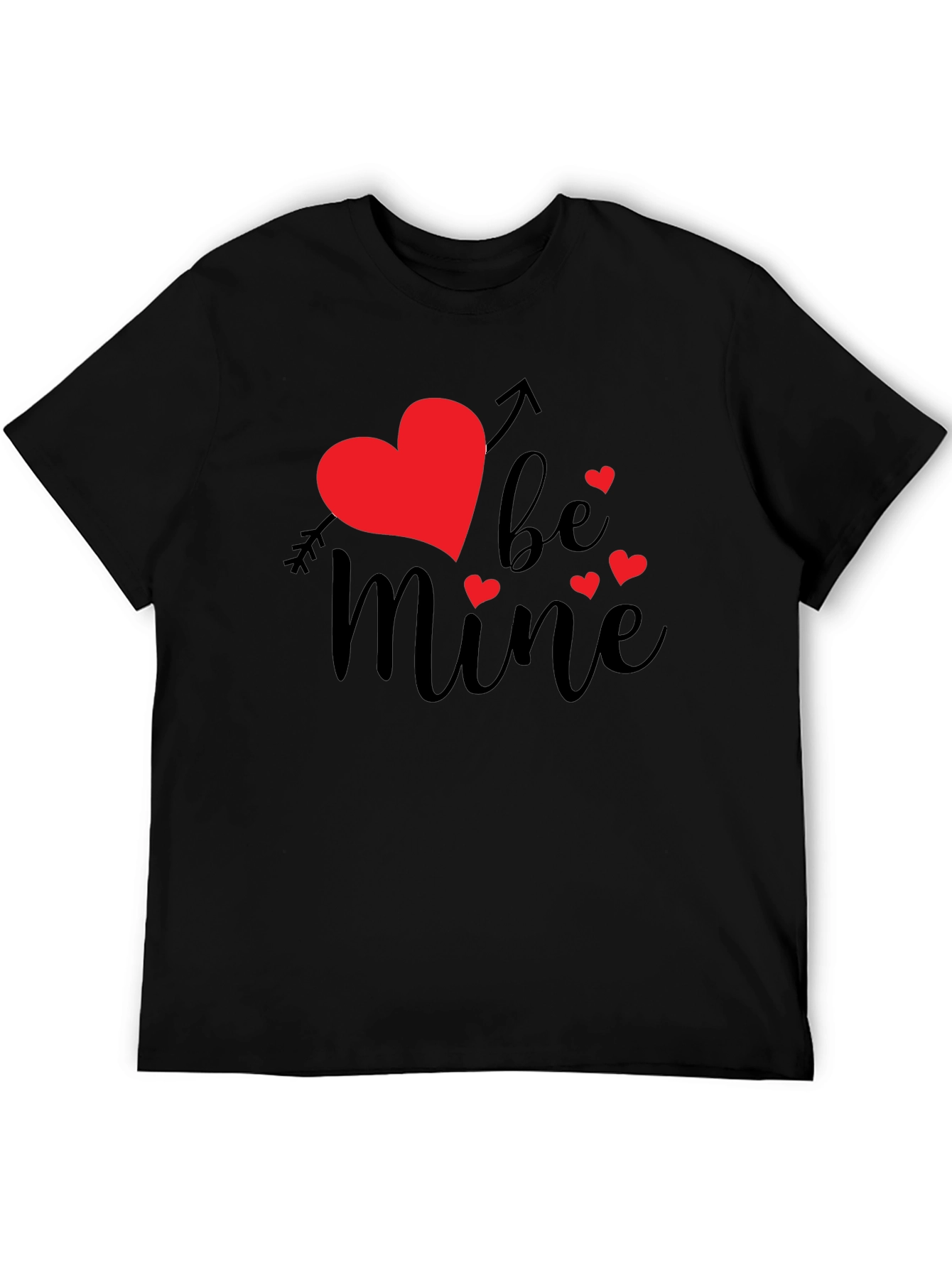 Be Mine Valentines Day Graphic Tee - Black