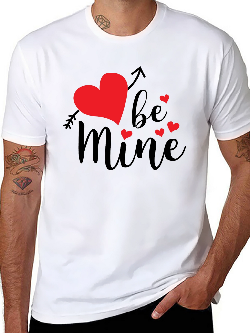 Be Mine Valentines Day Graphic Tee - Black