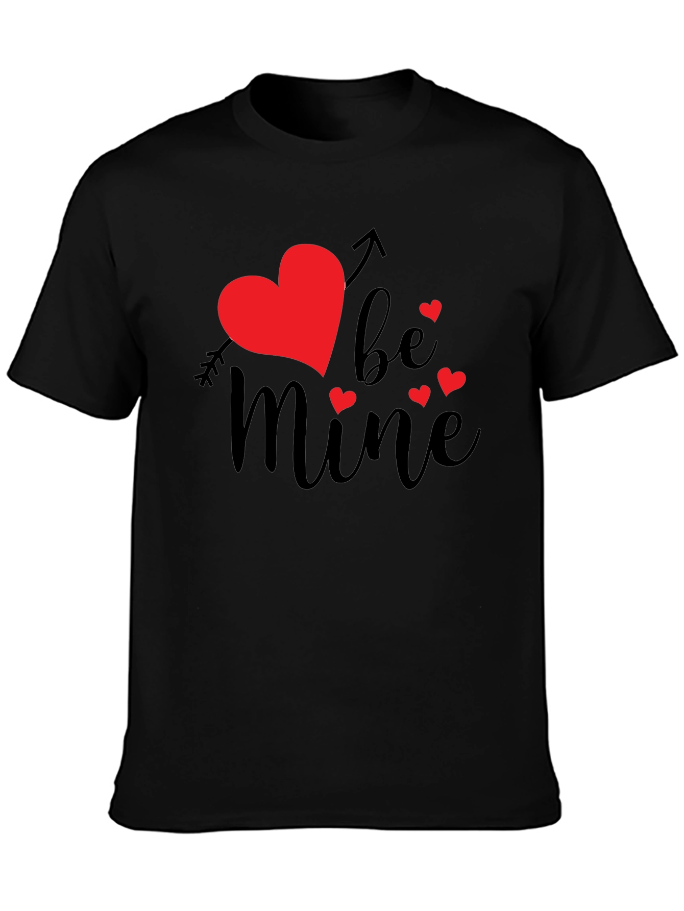 Be Mine Valentines Day Graphic Tee - Black