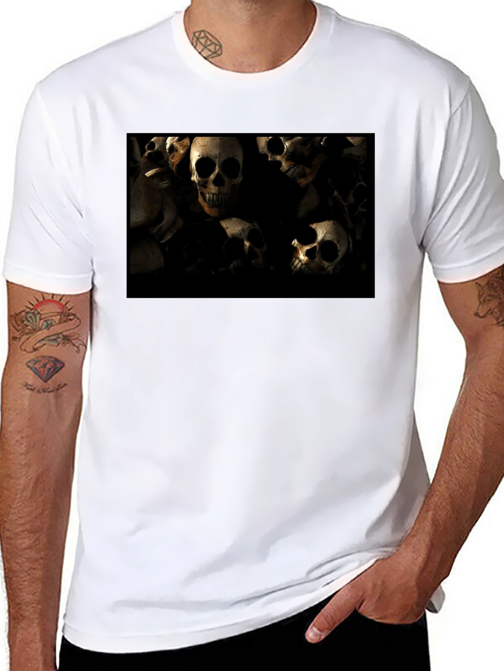 Skull Pile Graphic T-Shirt