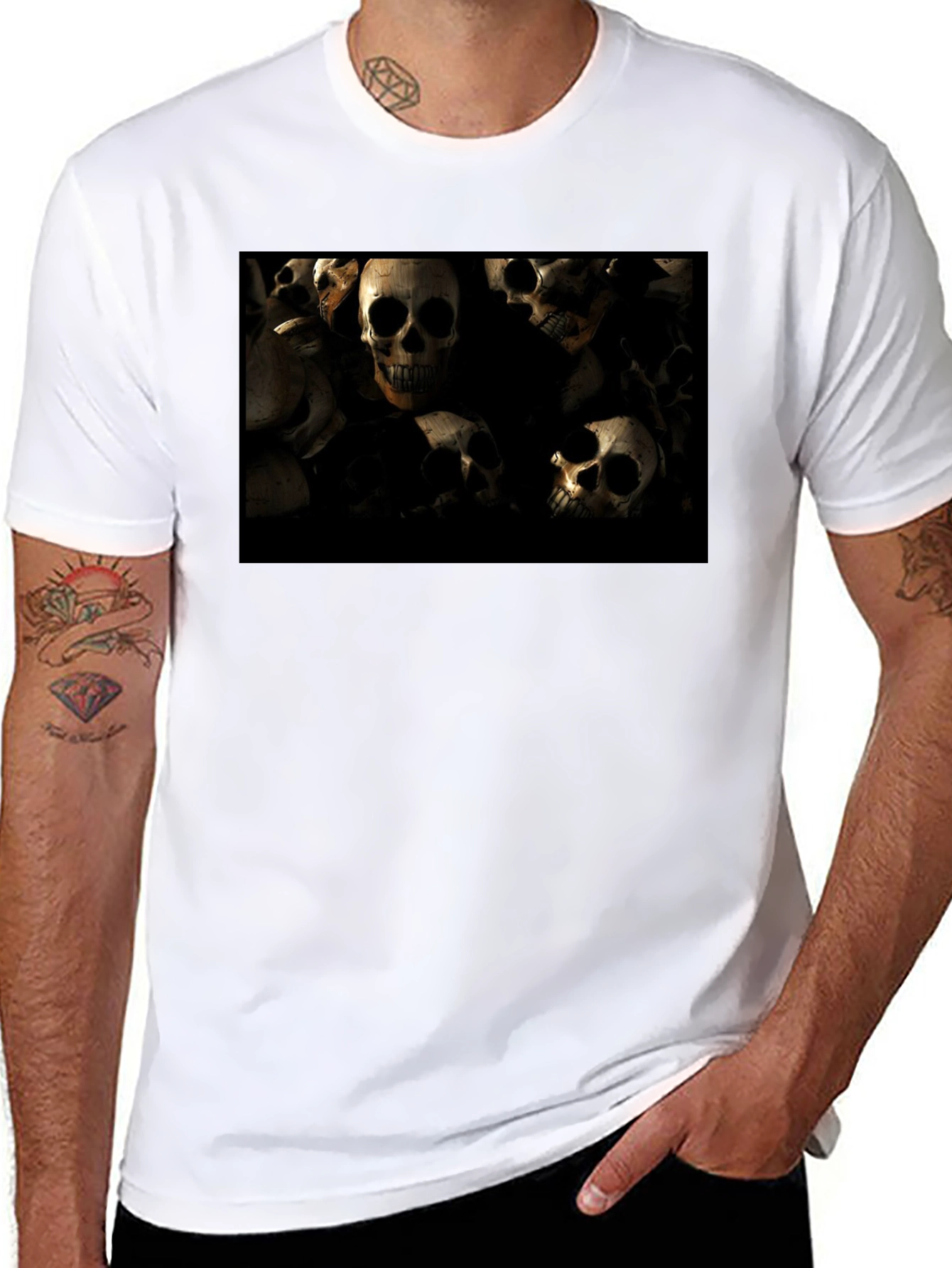 Skull Pile Graphic T-Shirt