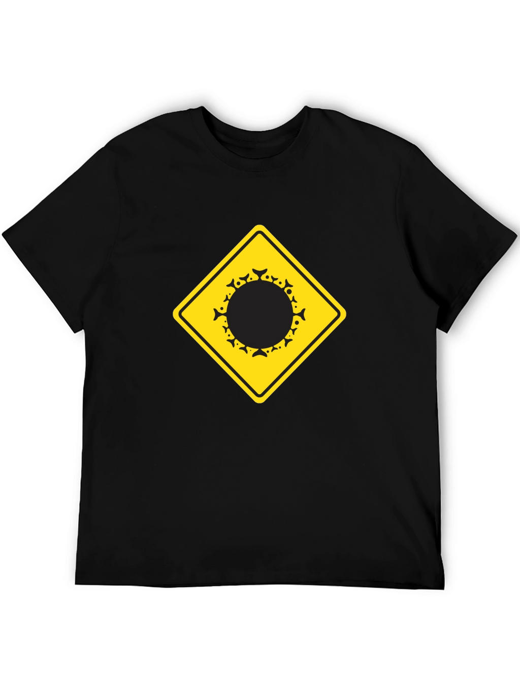Warning Fish Crossing T-Shirt - Black