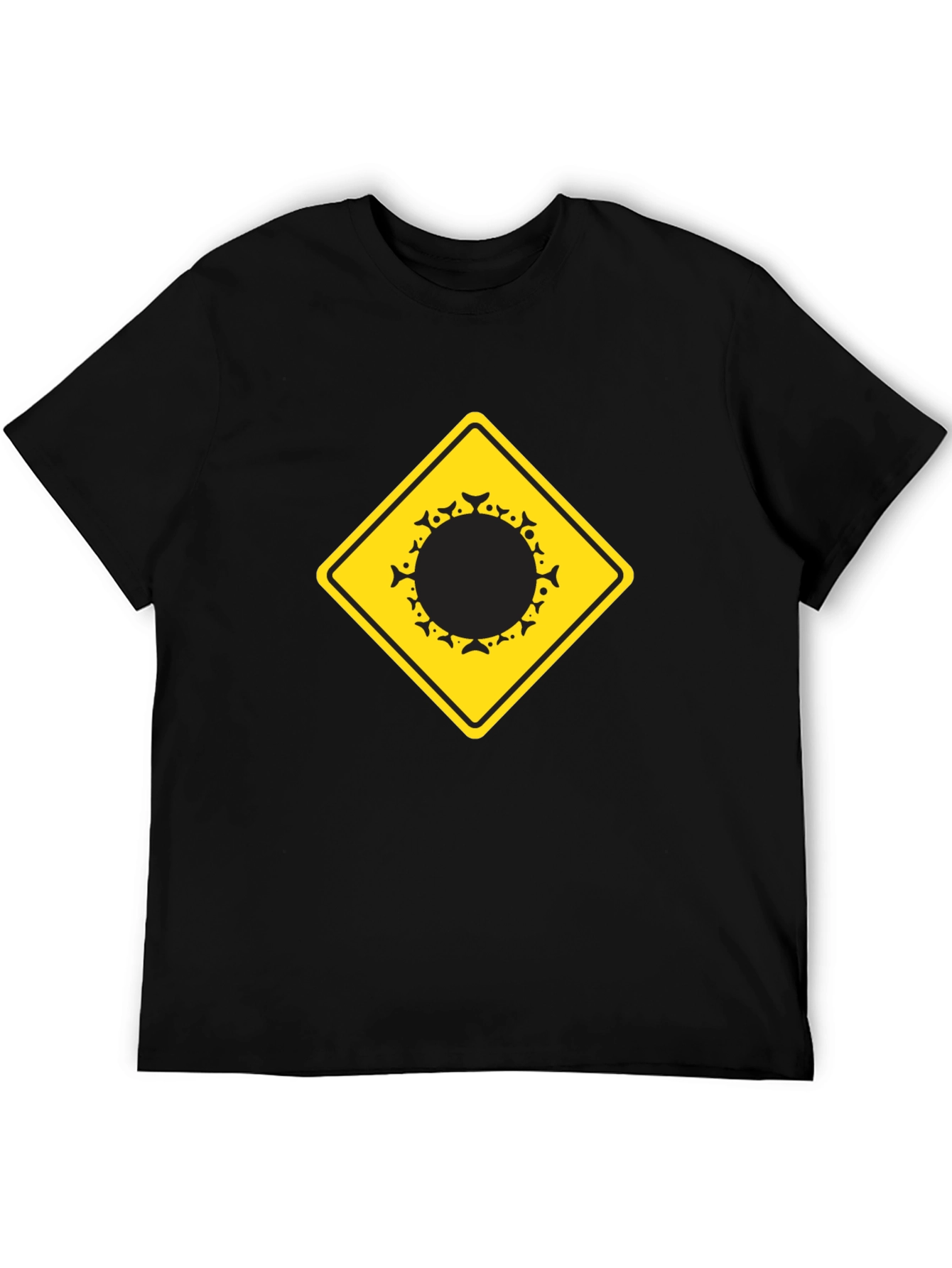 Warning Fish Crossing T-Shirt - Black