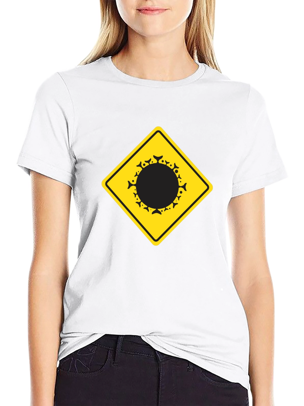 Warning Fish Crossing T-Shirt - Black