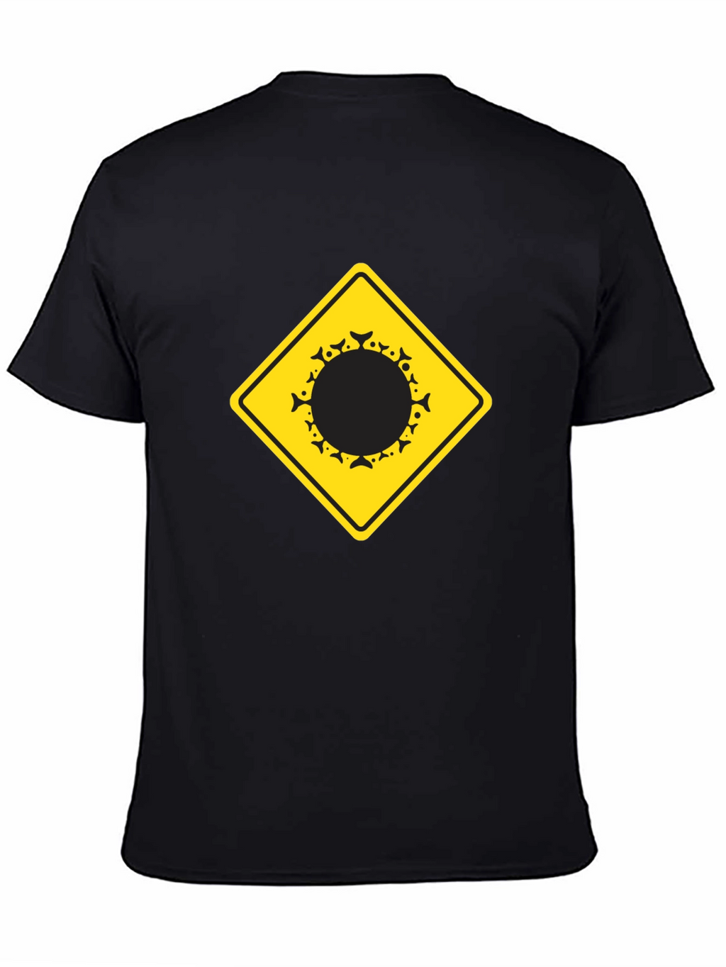 Warning Fish Crossing T-Shirt - Black