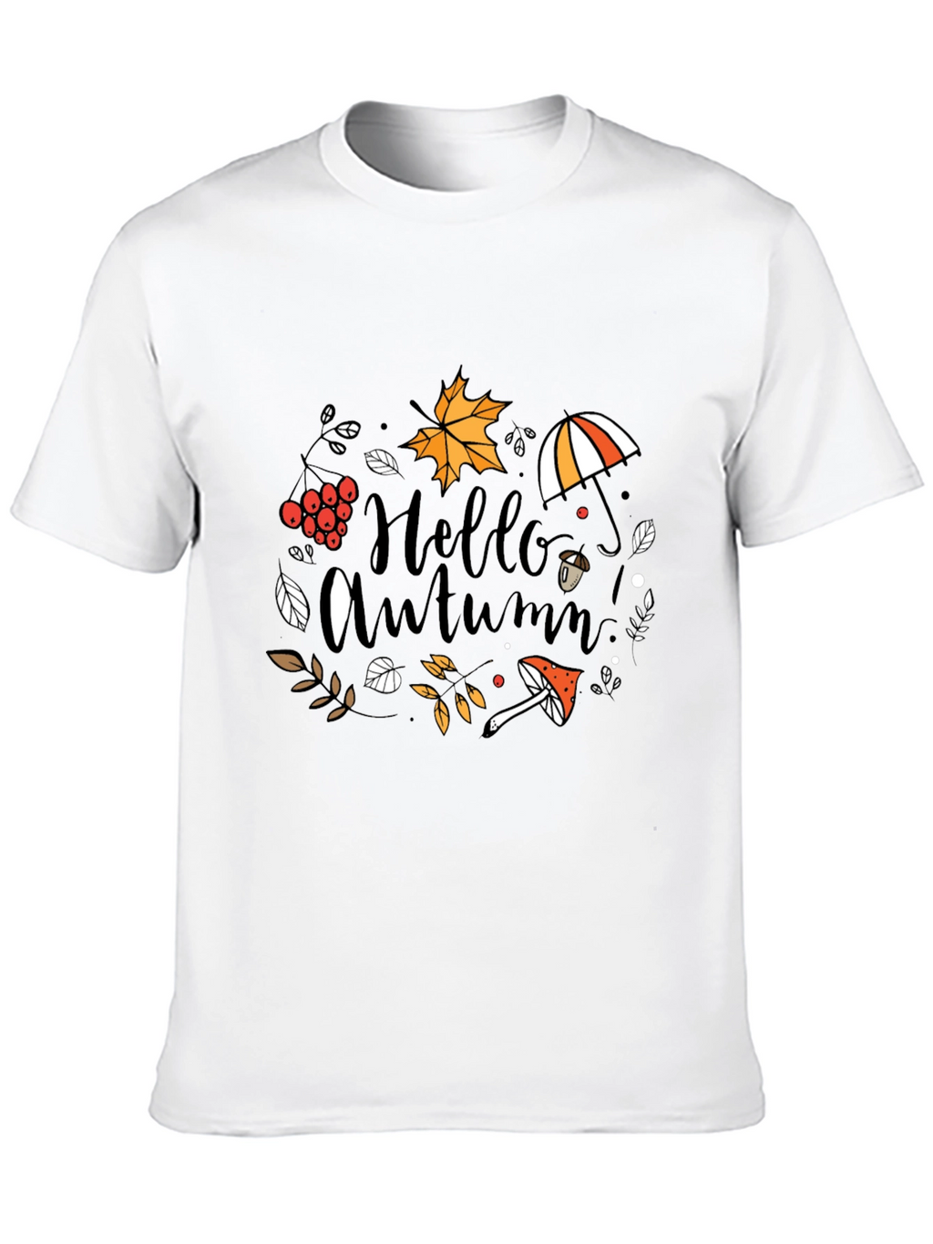 Hello Autumn Black T-Shirt