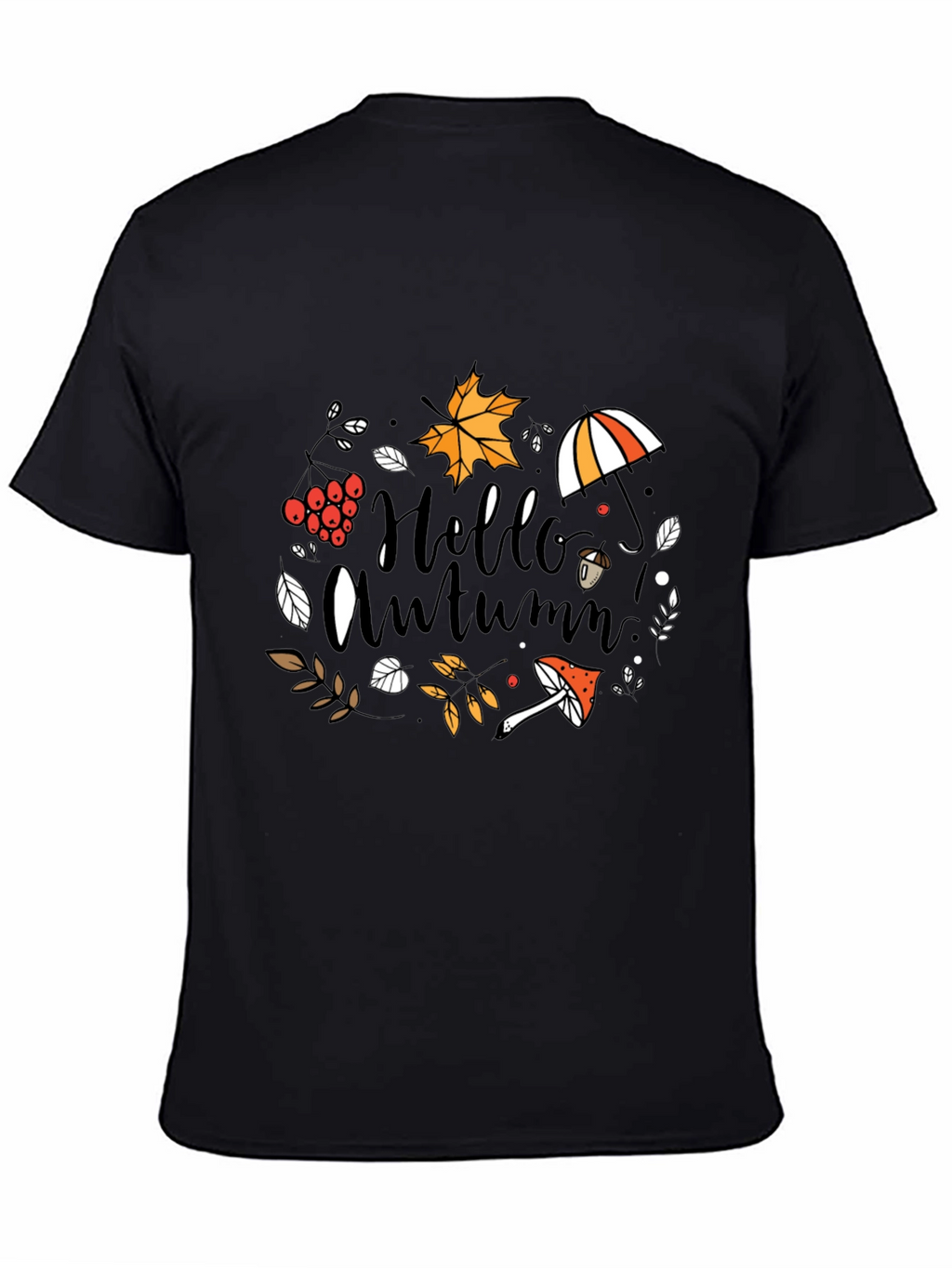 Hello Autumn Black T-Shirt