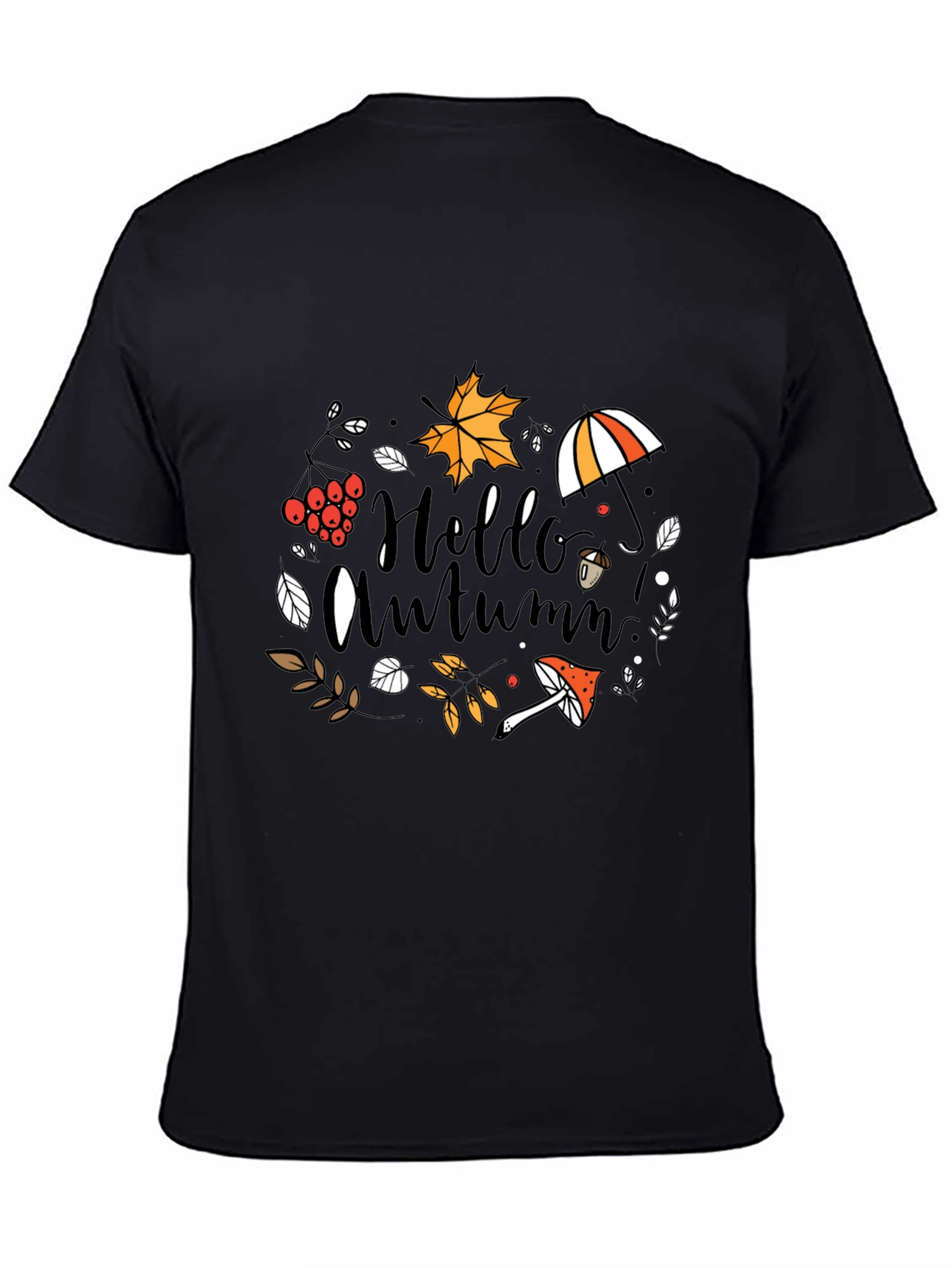 Hello Autumn Black T-Shirt