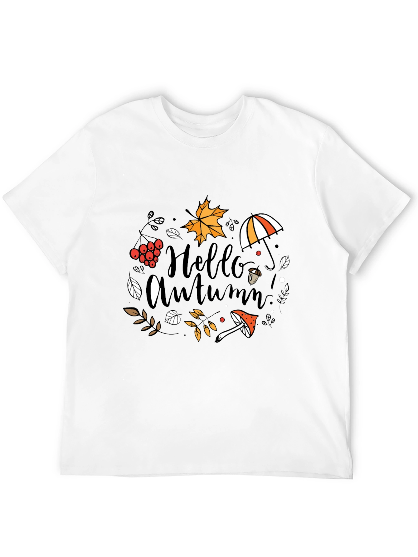 Hello Autumn Black T-Shirt