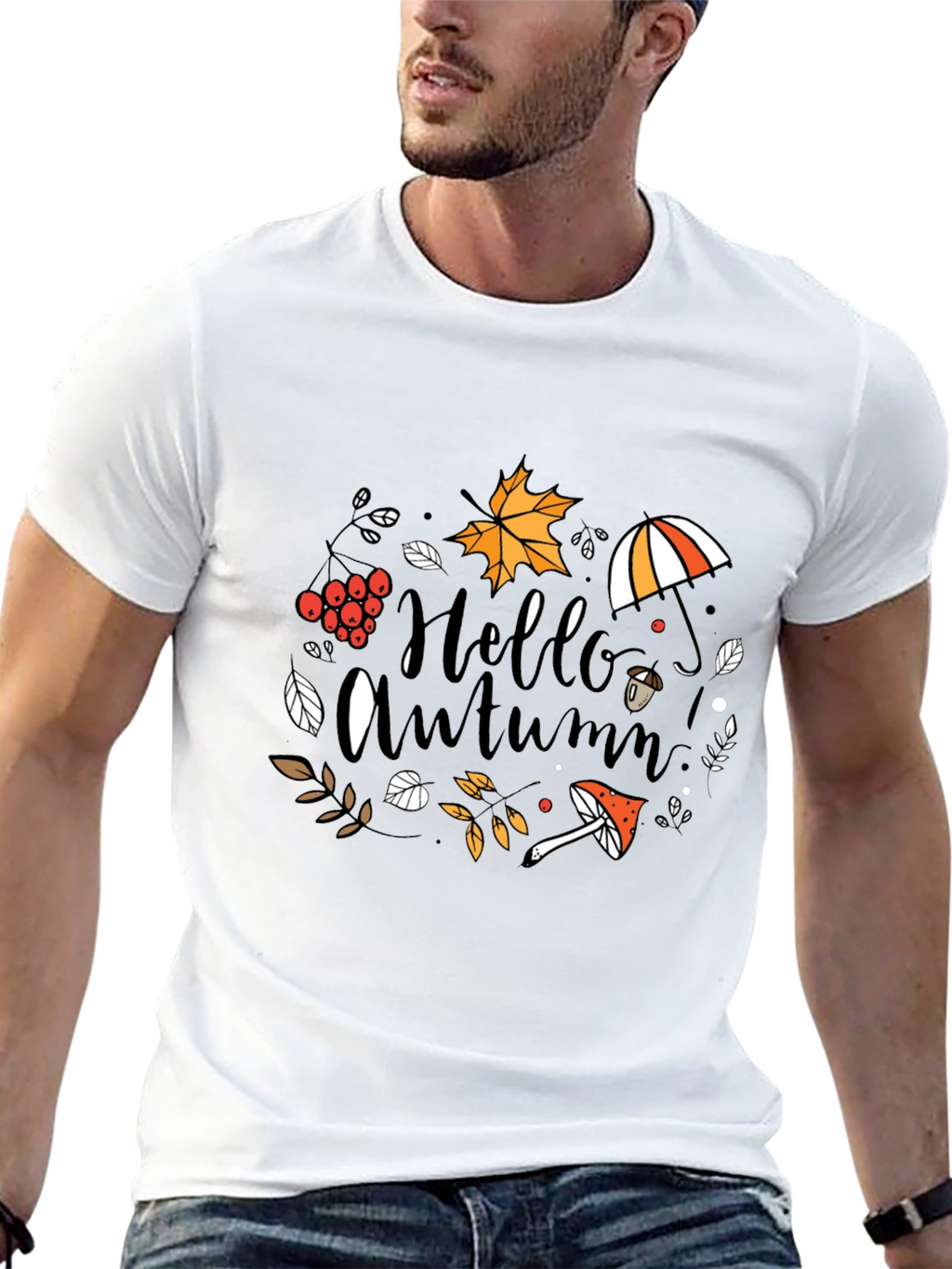 Hello Autumn Black T-Shirt