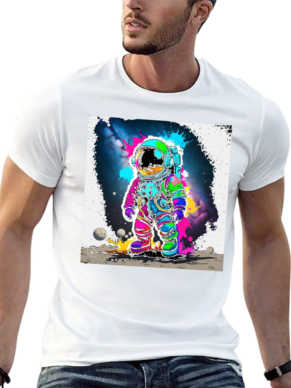 Neon Space Astronaut T-Shirt