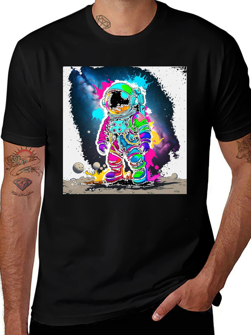 Neon Space Astronaut T-Shirt