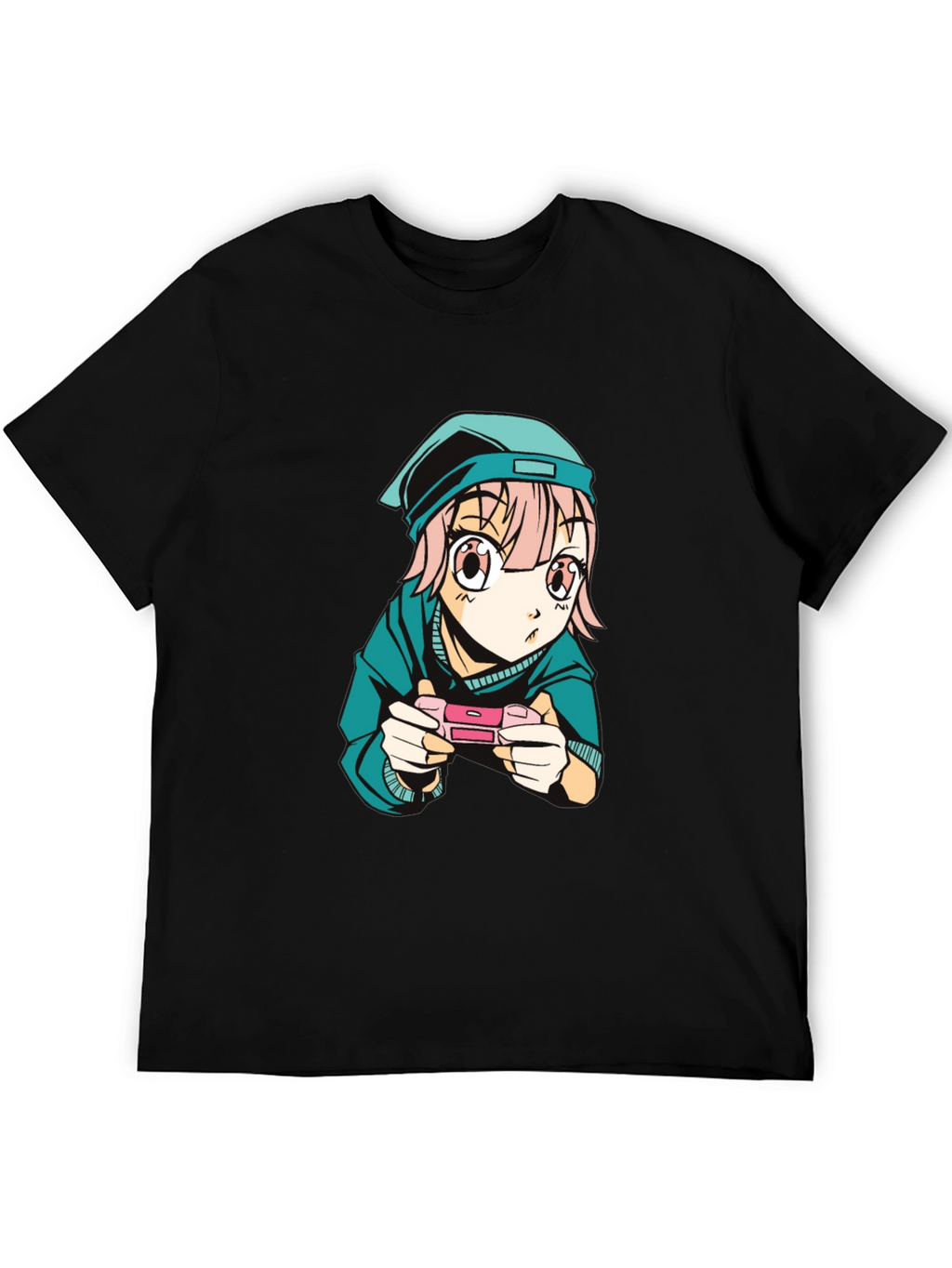 Anime Gamer Graphic Tee - Black