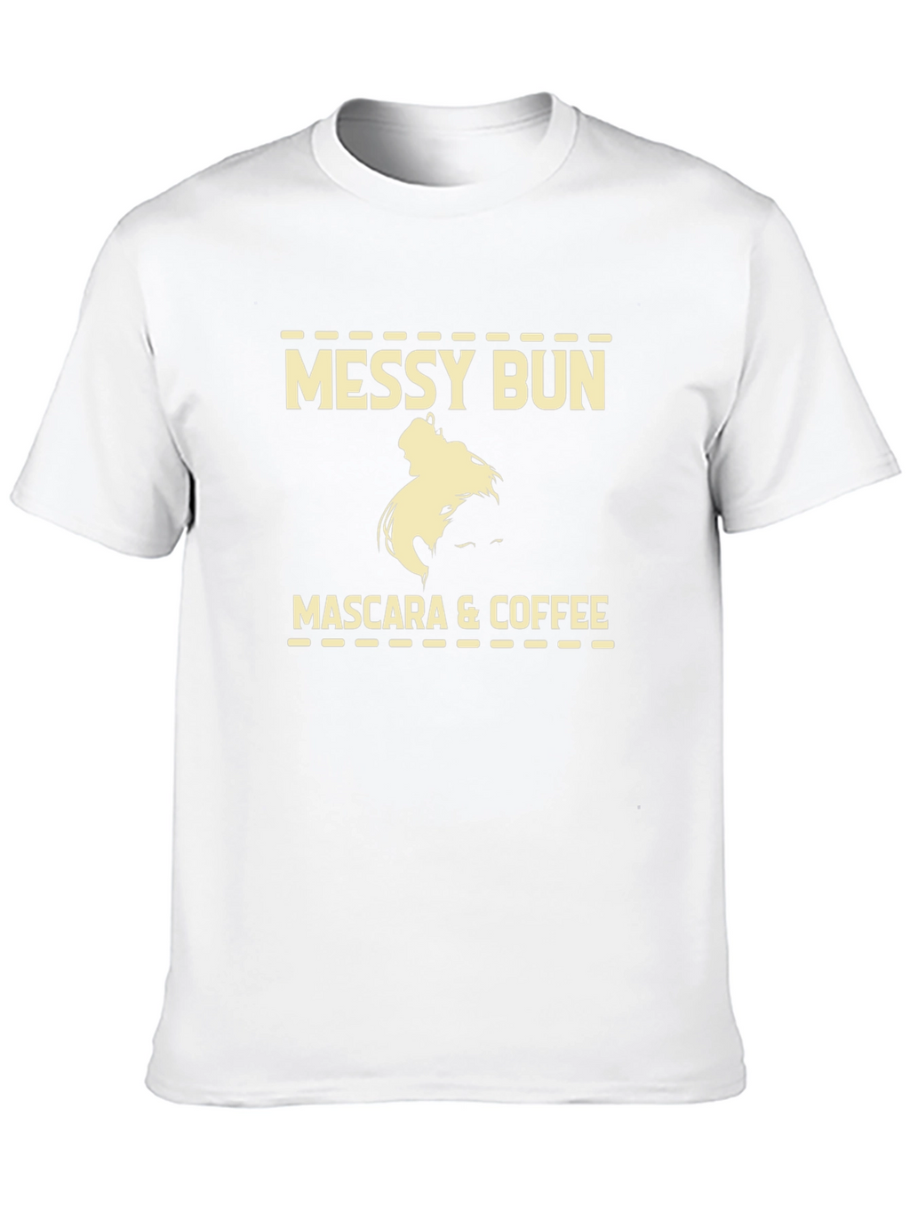 Messy Bun Mascara & Coffee T-Shirt - Black