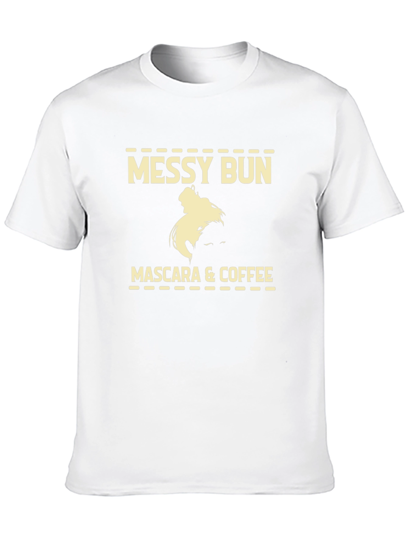 Messy Bun Mascara & Coffee T-Shirt - Black