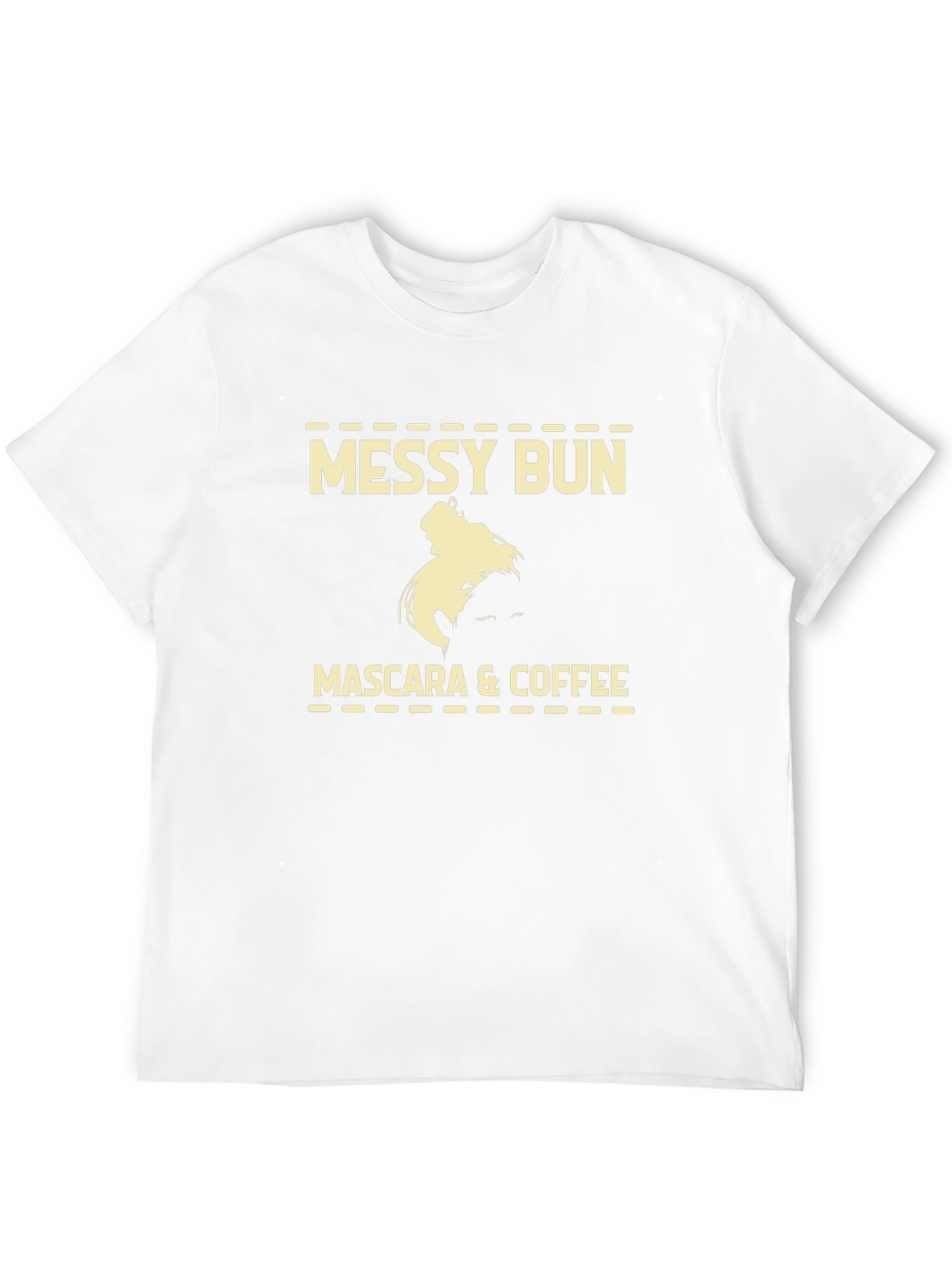 Messy Bun Mascara & Coffee T-Shirt - Black
