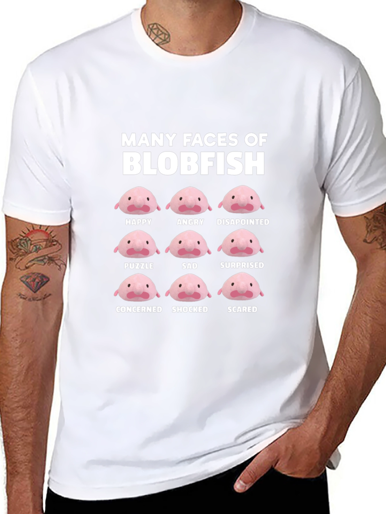 Many Faces of Blobfish T-Shirt - Funny Graphic Tee