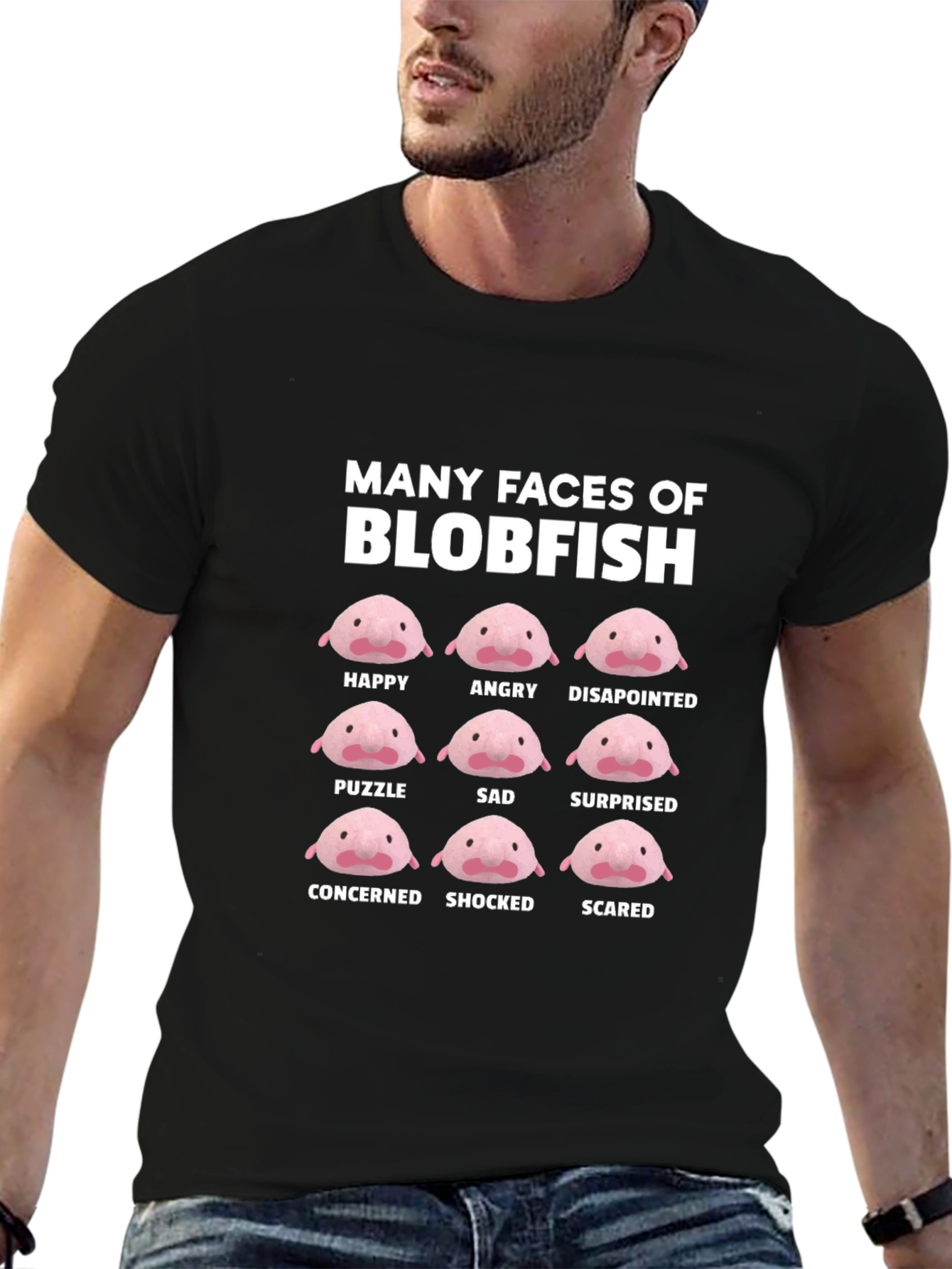 Many Faces of Blobfish T-Shirt - Funny Graphic Tee
