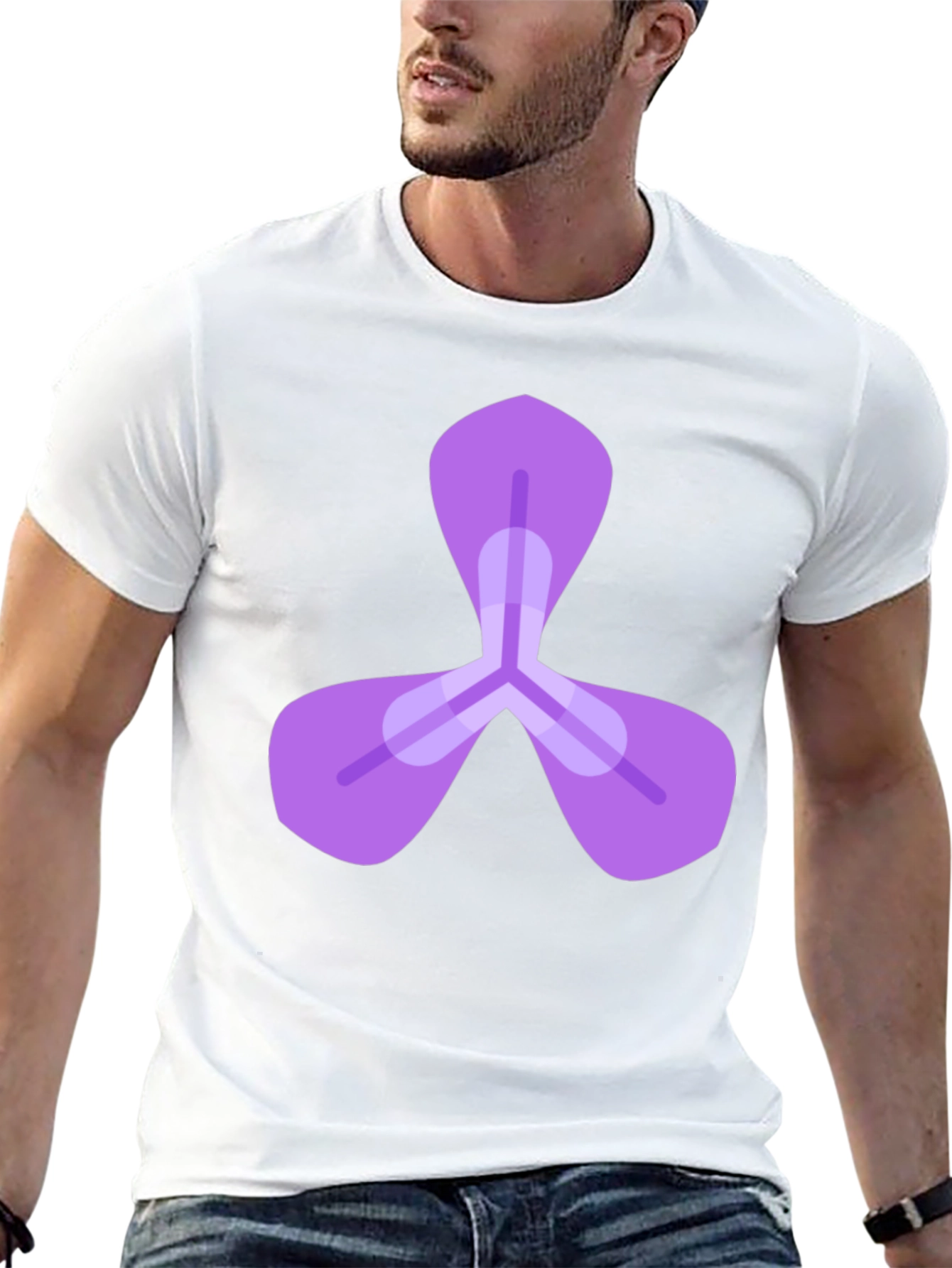 Mens Black Tee with Abstract Purple Design