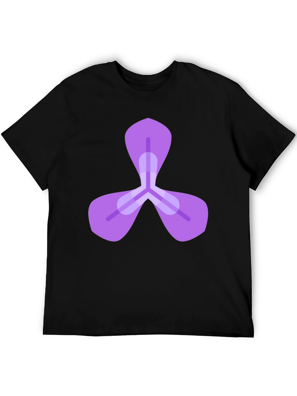 Mens Black Tee with Abstract Purple Design