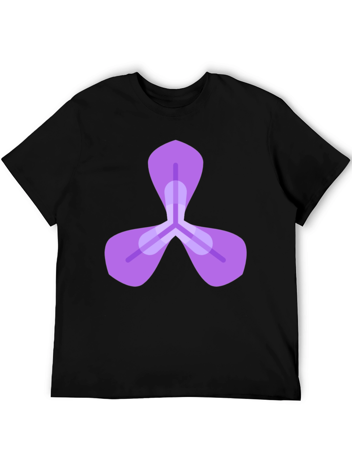 Mens Black Tee with Abstract Purple Design