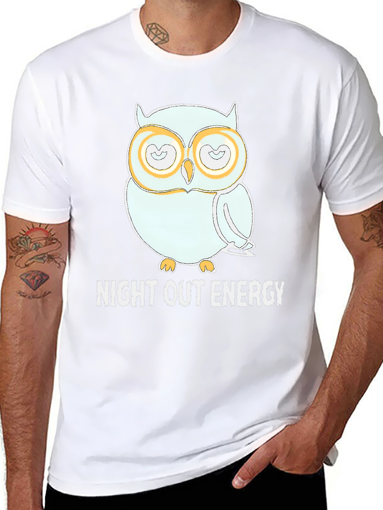 Night Out Energy Owl Graphic Tee