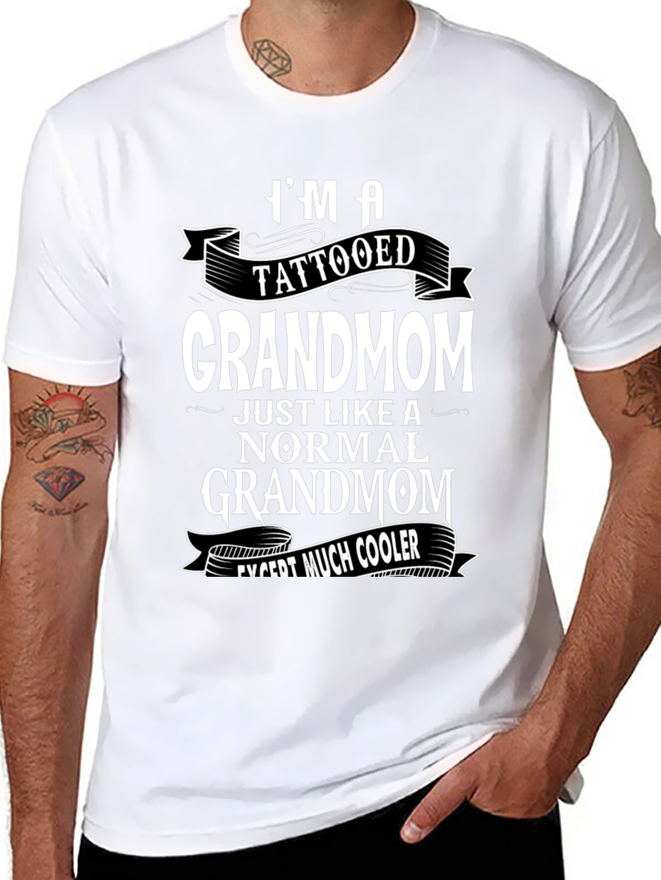 Tattooed Grandmom Cool Graphic Tee