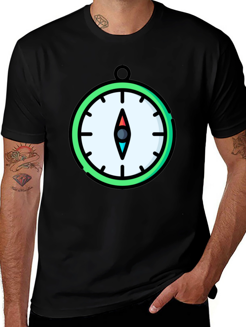 Compass Graphic T-Shirt - Stylish Mens Tee