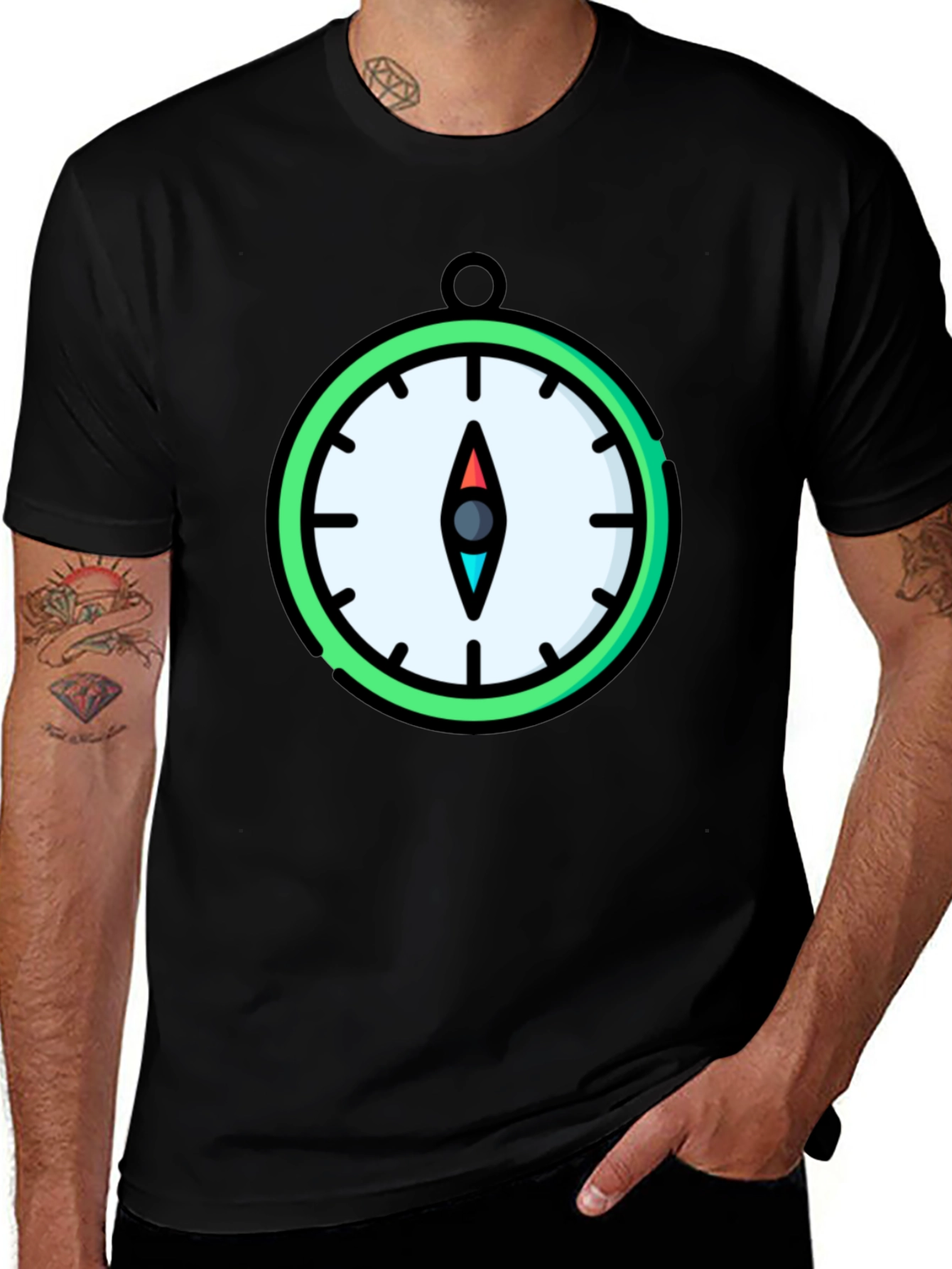 Compass Graphic T-Shirt - Stylish Mens Tee