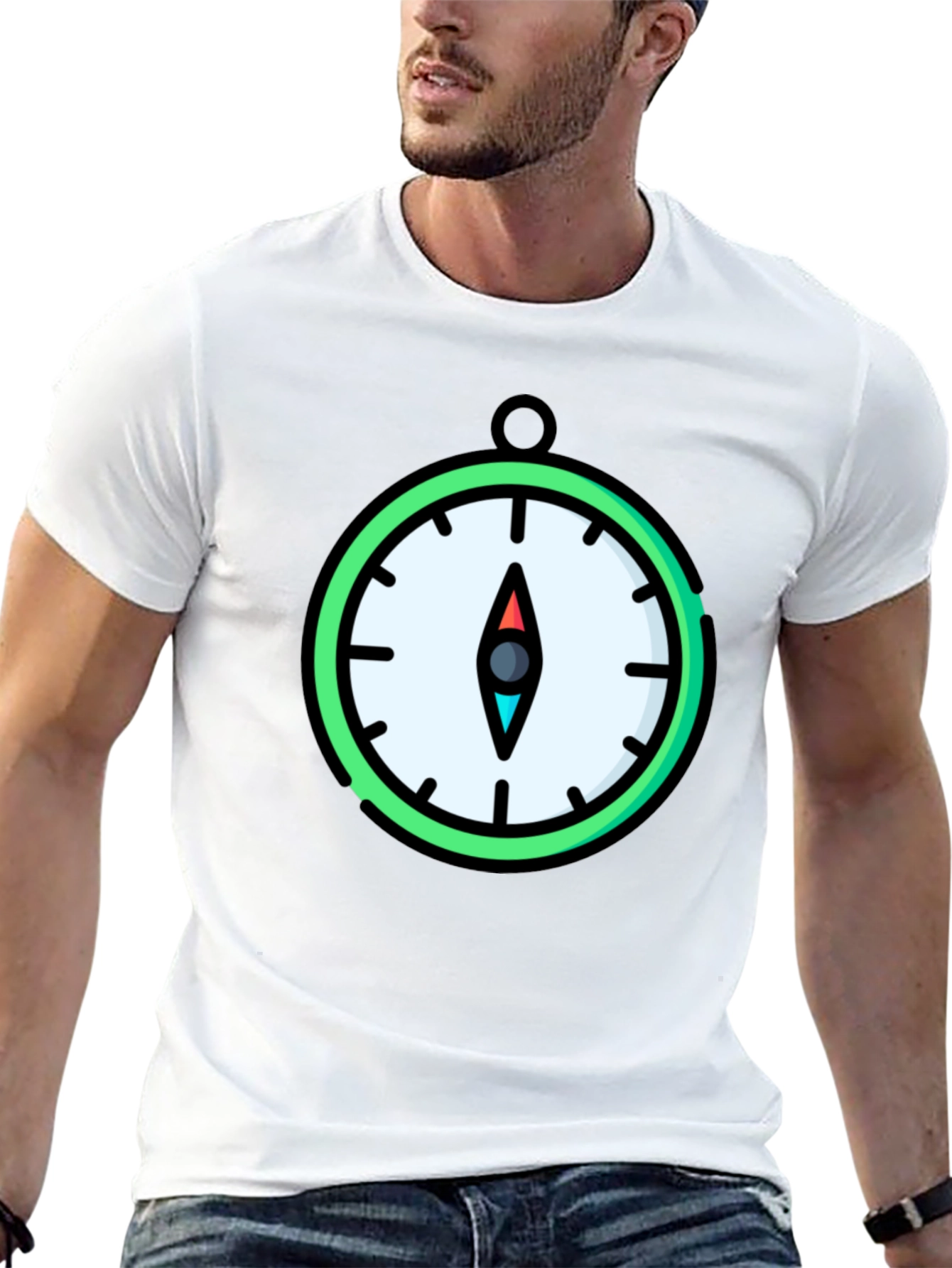 Compass Graphic T-Shirt - Stylish Mens Tee