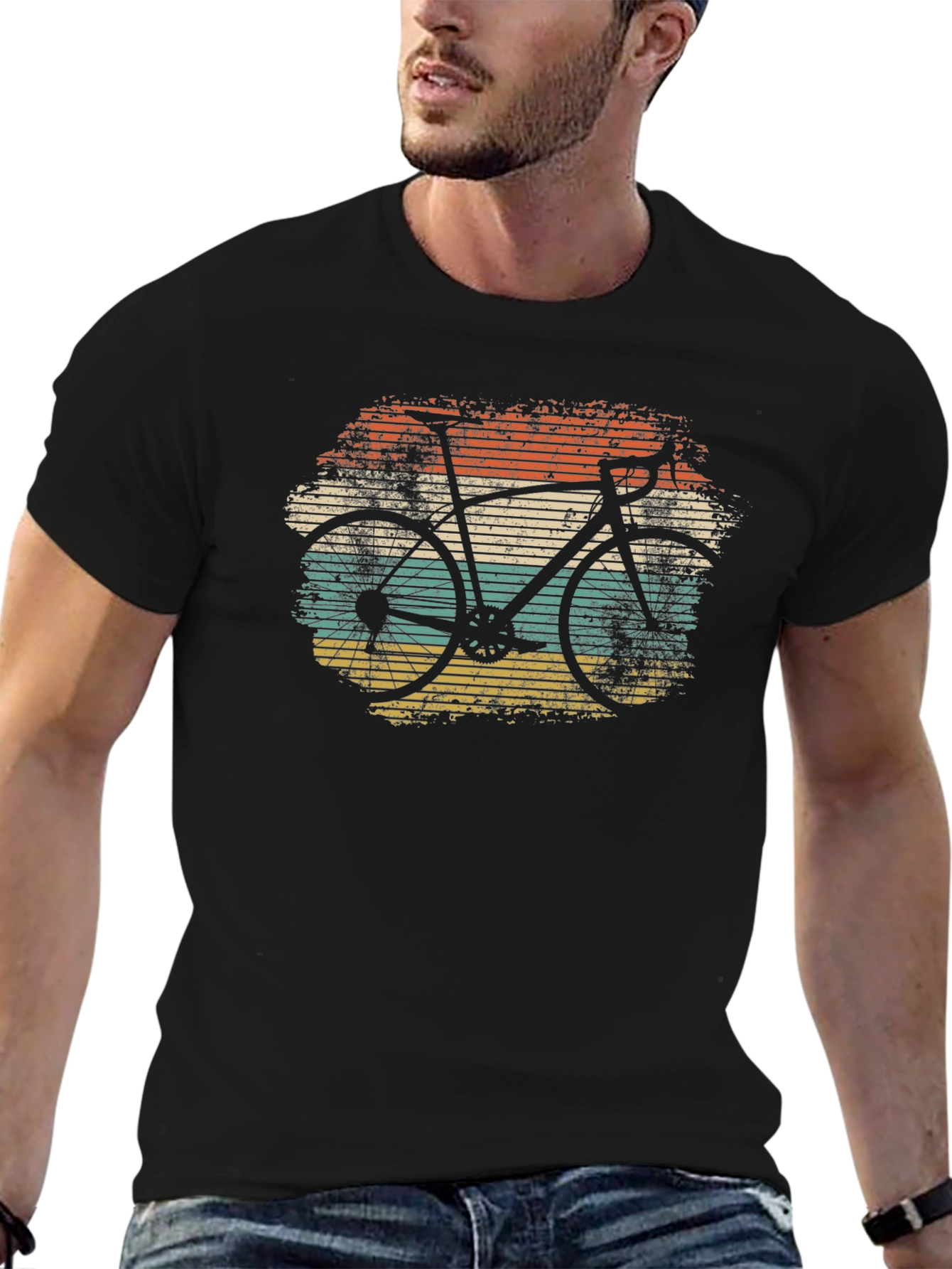 Retro Bicycle Graphic T-Shirt - Black