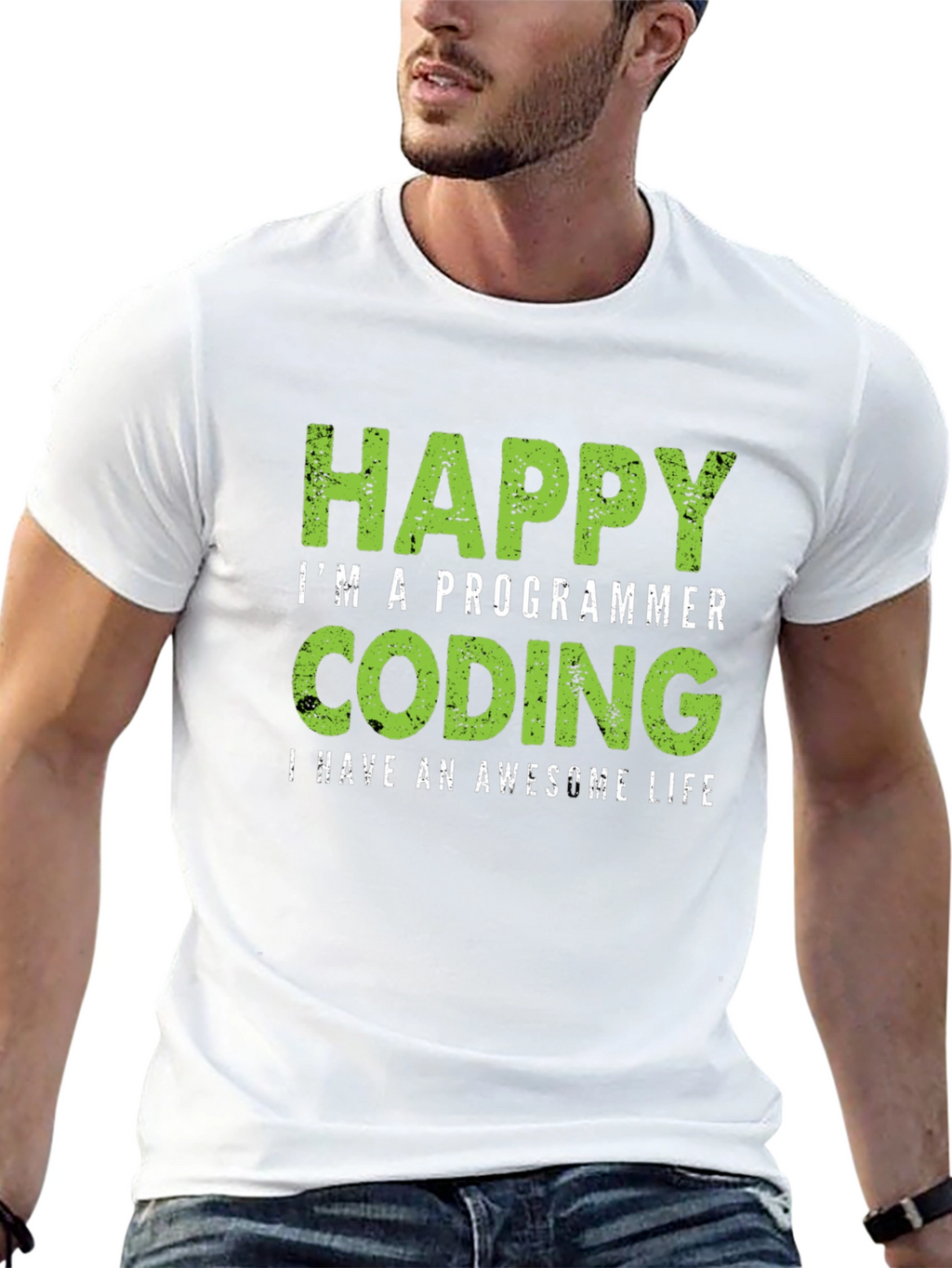 Happy Programmer Coding T-Shirt - Awesome Life