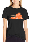 Virginia Map T-Shirt - Black Cotton State Pride Tee