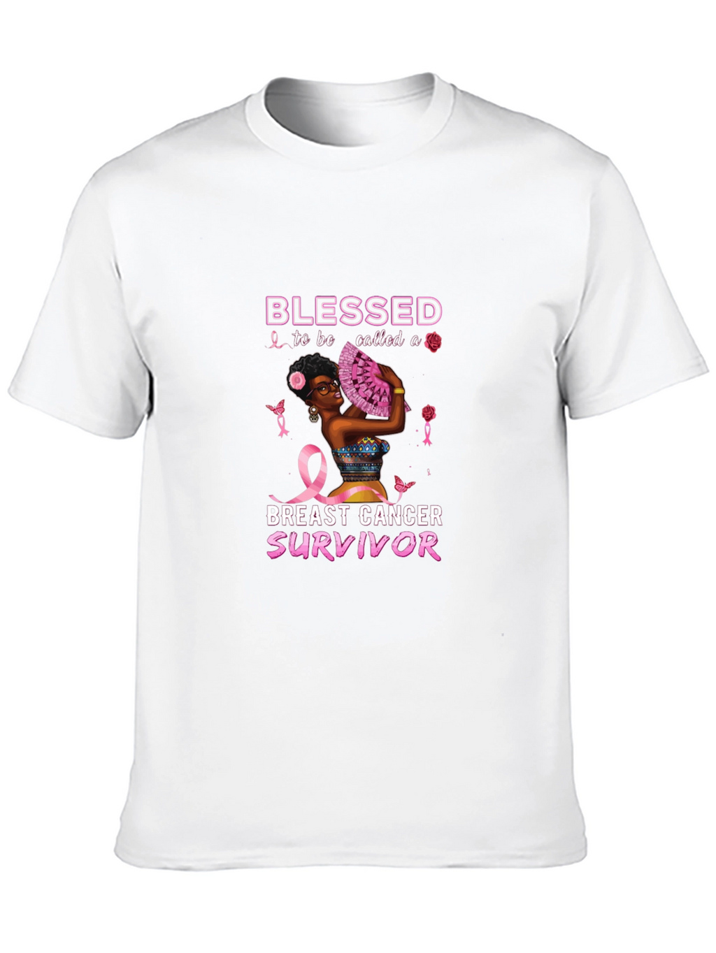 Breast Cancer Survivor Blessed Black T-Shirt