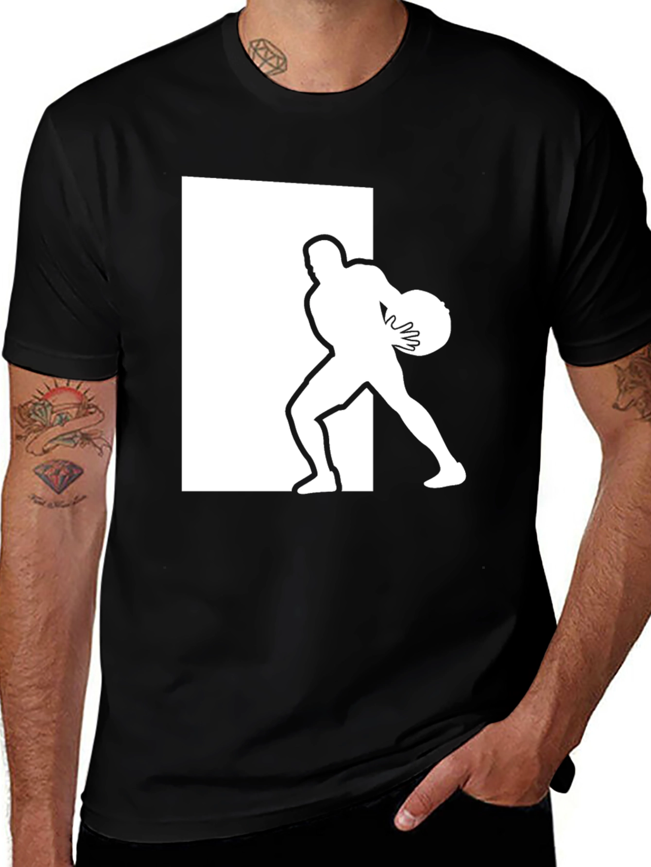 Athlete Graphic Tee - Black Cotton Blend