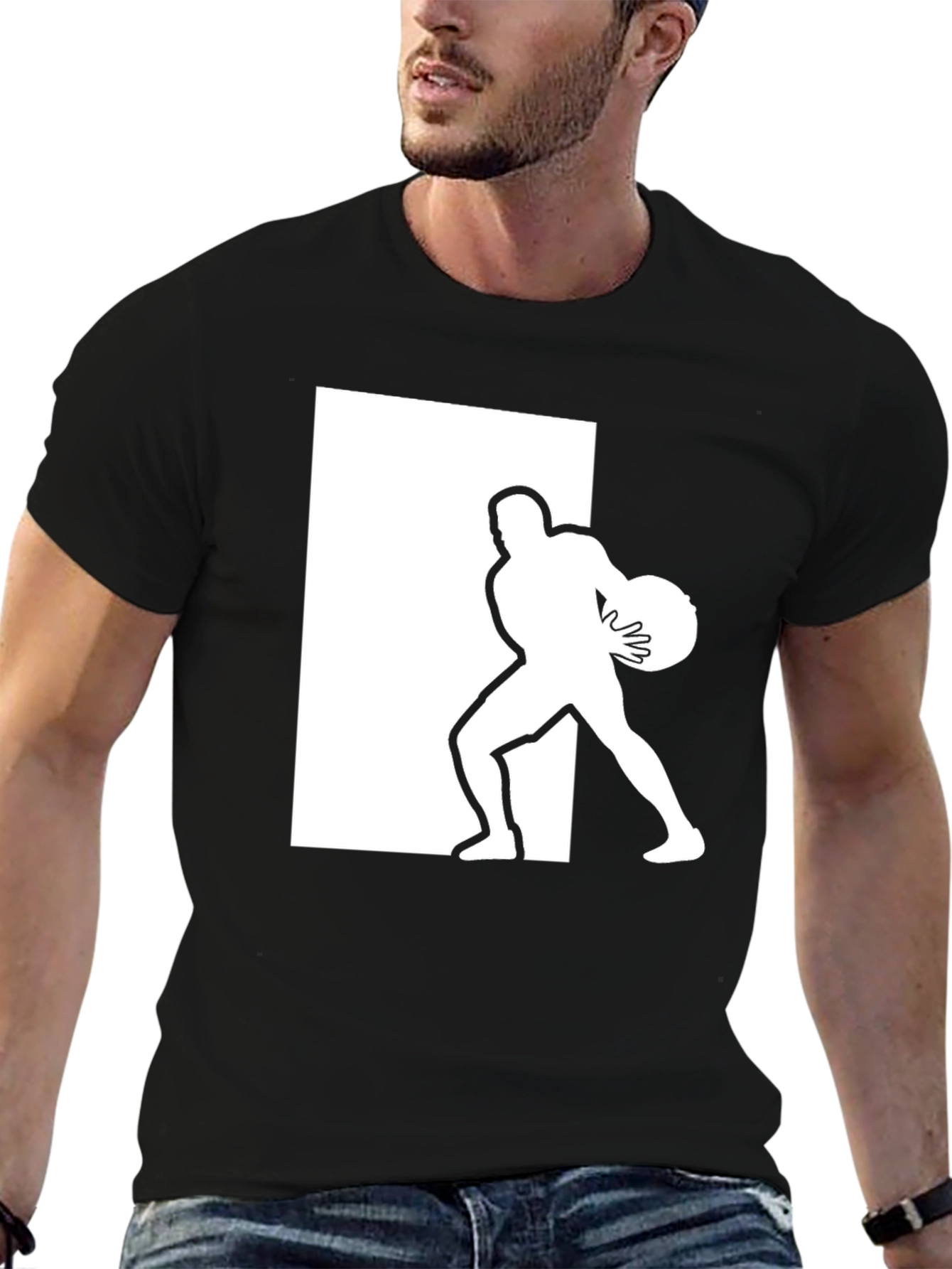 Athlete Graphic Tee - Black Cotton Blend