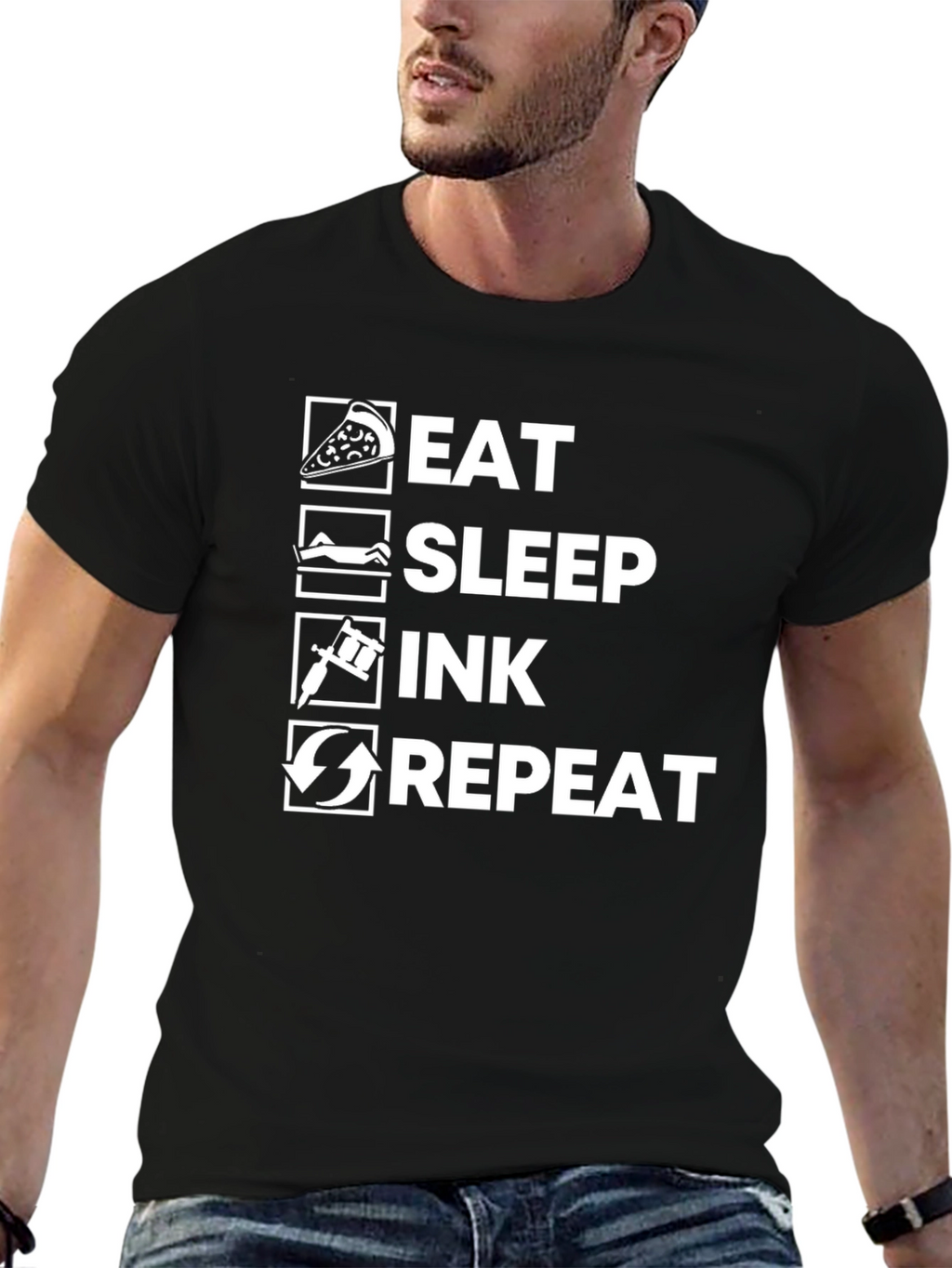 Eat Sleep Ink Repeat Tattoo Lover T-Shirt