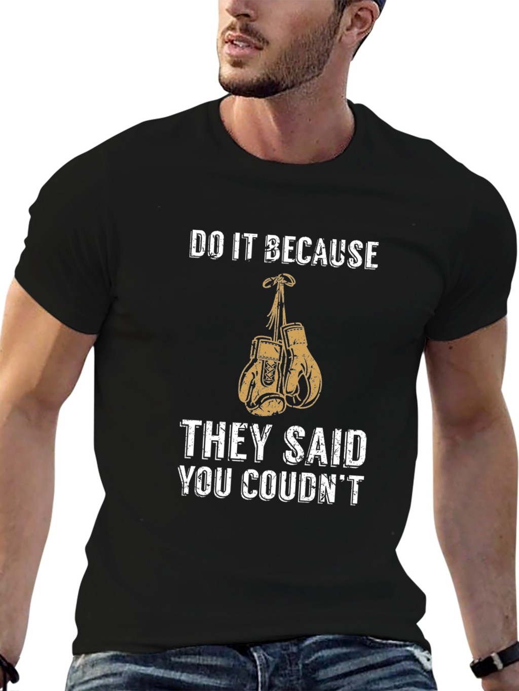 Motivational Boxing Gloves Graphic T-Shirt
