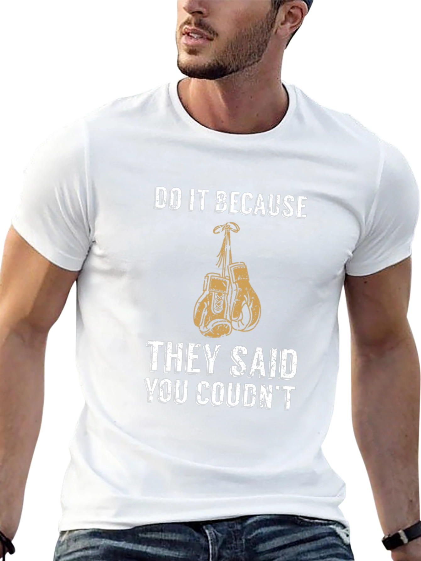 Motivational Boxing Gloves Graphic T-Shirt