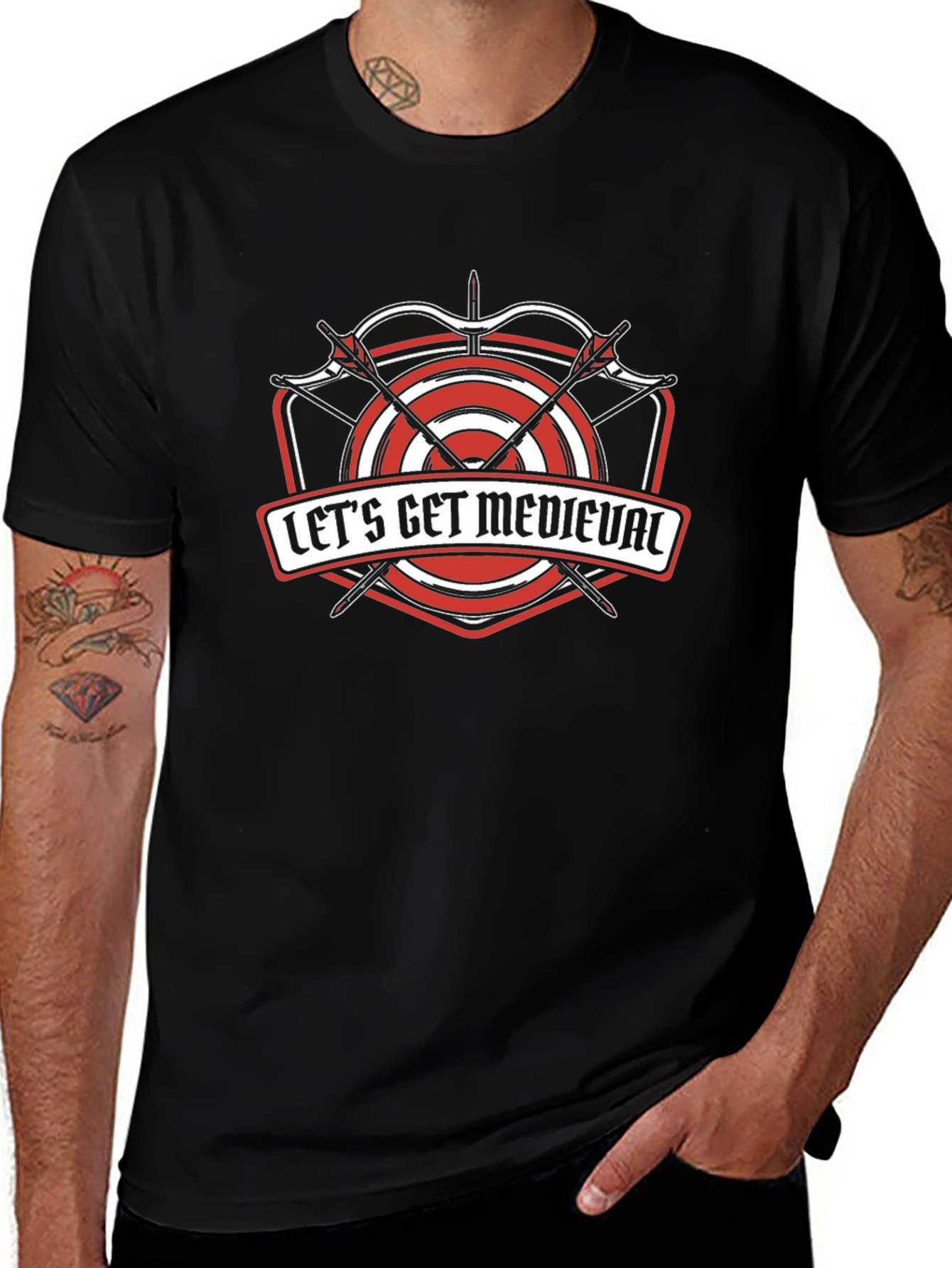 Lets Get Medieval T-Shirt - Archery Target Design