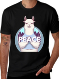 Peace Llama T-Shirt - Mens Black Tee