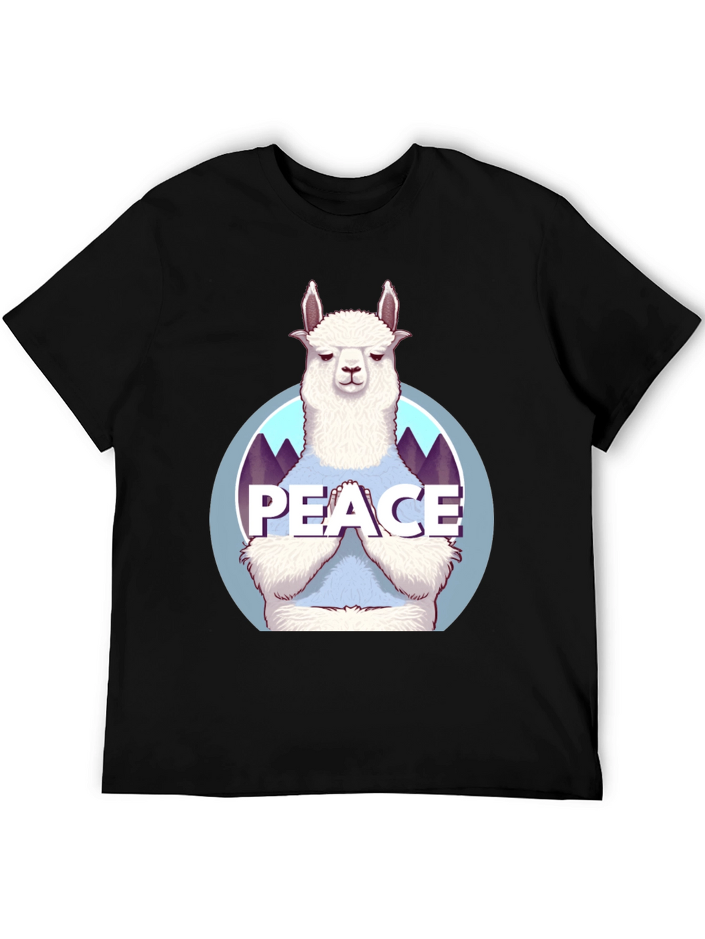 Peace Llama T-Shirt - Mens Black Tee