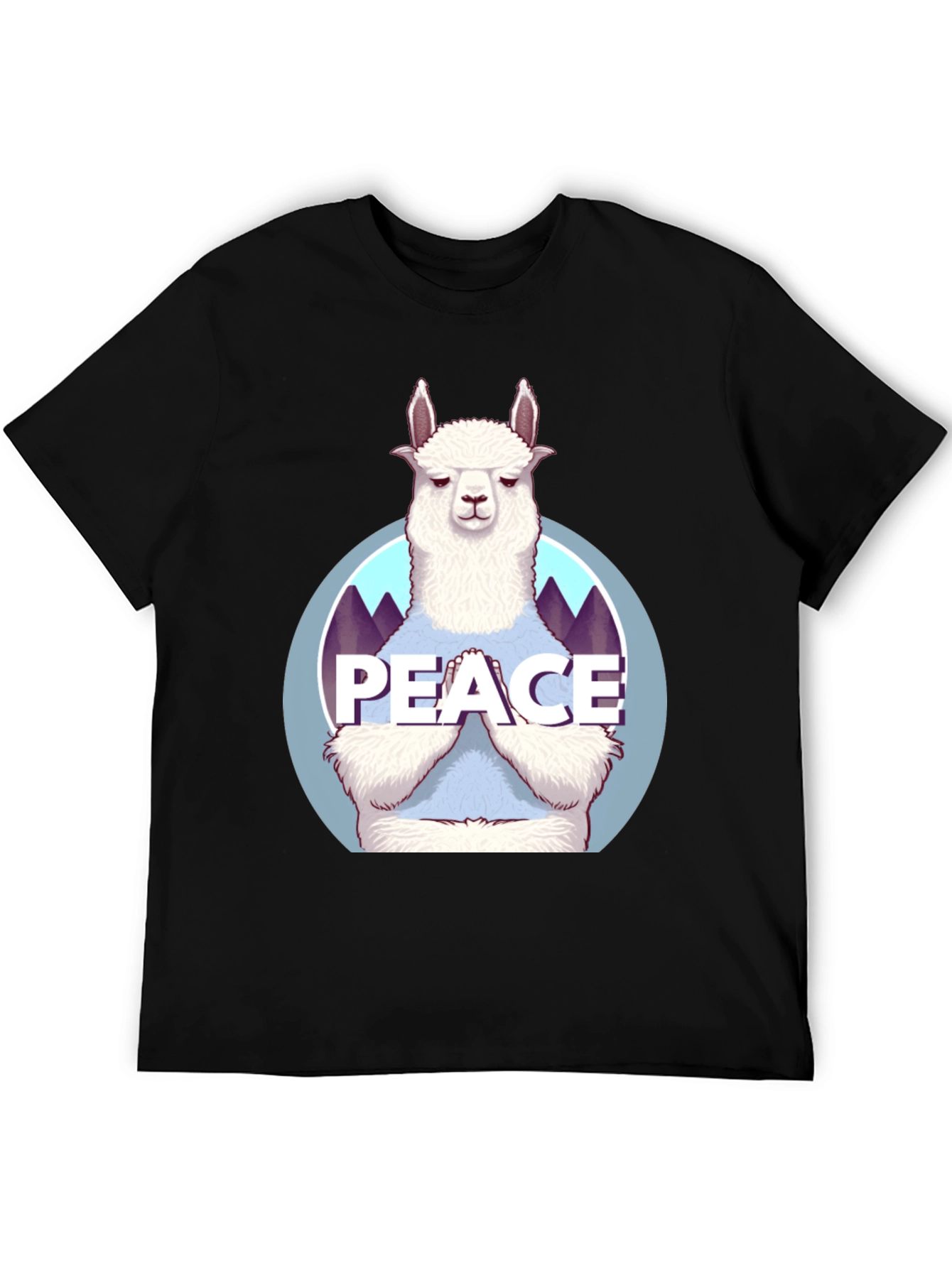 Peace Llama T-Shirt - Mens Black Tee
